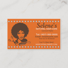 Natural Hair African American Salon Affärskort Tidsbeställning Kort