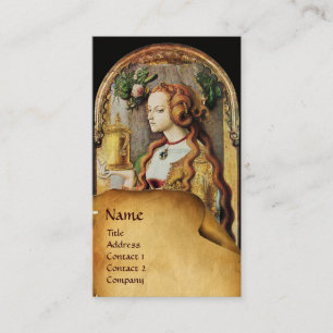 NATURAL HAIR BEAUTY & COSMETICS MONOGRAM,PARCHMENT VISITKORT