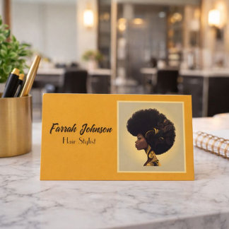 Natural Hair Stylist Afro Woman Visitkort