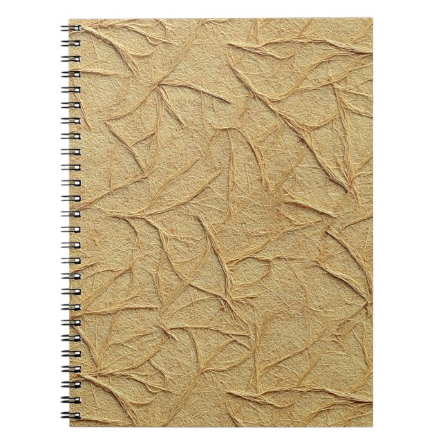 Natural Handmade Paper Texture in Warm Beige Anteckningsbok (Framsidan)
