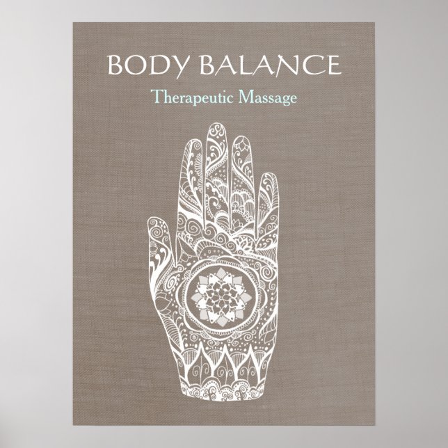 Natural Healer Henna Hand Lotus Poster (Framsidan)