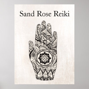 Natural Healer Henna Tatto Hand Lotus Poster