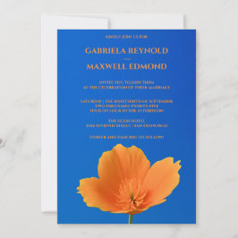 Natural Inspired California Poppy Bröllop Inbjudningar