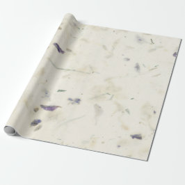 Natural Kraft Blommigt Petals Mulberry Mint Lila Presentpapper