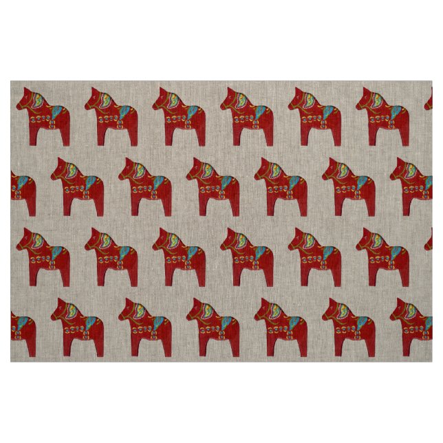 Natural Linen Dala Horse Fabric Tyg (Fat Quarter)