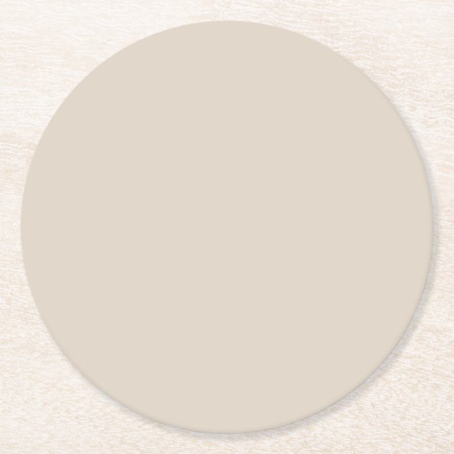 Natural Linen Solid Färg Underlägg Papper Rund (Framsidan)