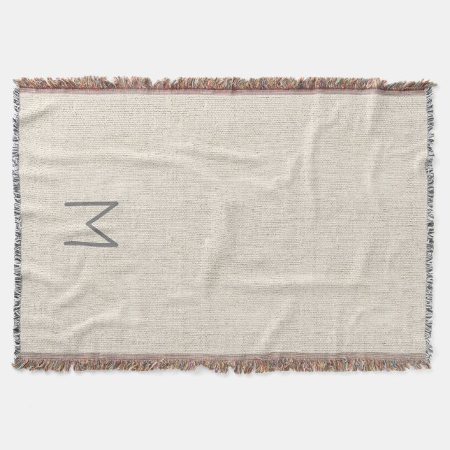 Natural Linen Struktur Beige INITIAL Neutralt Home Filt (Framsidan)