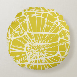 Natural Mosaic Gult Mustard Rund Kudde