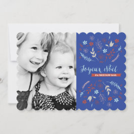 Natural Noël Jul-Helgdag i Indigo Julkort