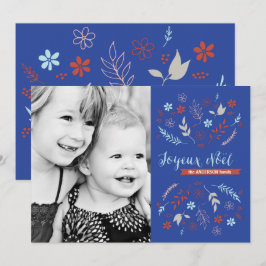 Natural Noël Jul-Helgdag i Indigo Julkort