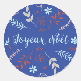 Natural Noël Jul-Helgdag i Indigo Runt Klistermärke