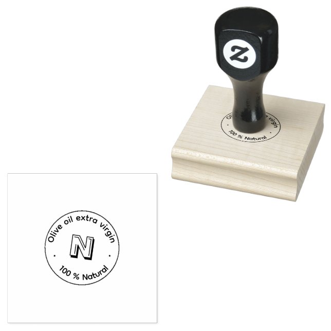 Natural Packaging Round Rubber Stamp Stämpel (Stämplad)