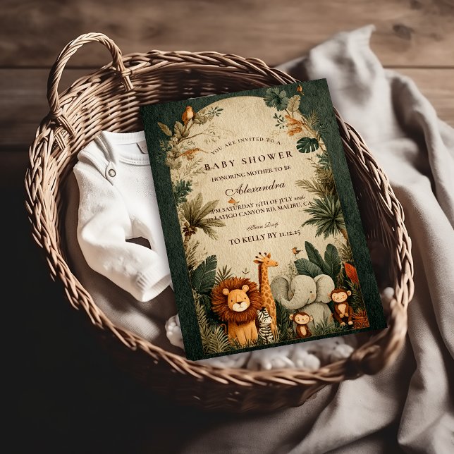 Natural Safari Leaves Baby Shower Inbjudningar (Skapare uppladdad)