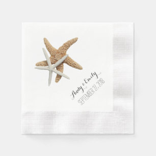 Natural Starfish par White Personlig Bröllop Pappersservett
