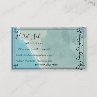 Natural-style hotel business card green visitkort