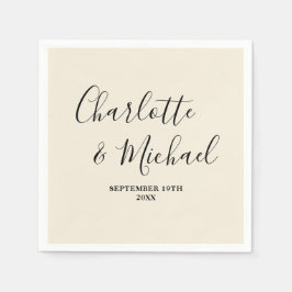 Natural White Script Minimalist Wedding Pappersservett
