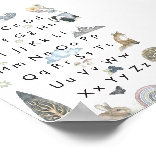 Naturaleza y Fauna Salvaje. Alfabeto Infantil. Poster (Hörn)