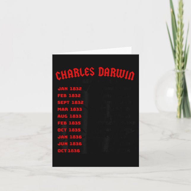 Naturalist Charles Darwin Beagle Meme Tour Earth D Kort (Framsida)