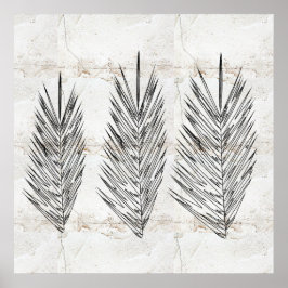Naturalmuren Abstrakt Handflatan Löv Teckning Poster