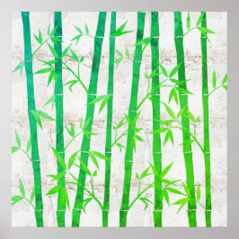Naturals Abstrakt Grönt Bamboo Rustic Poster