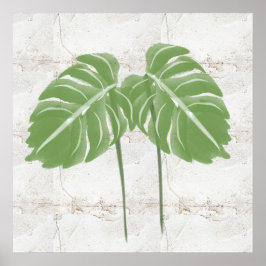 Naturals Abstrakt Monstera Löv Rustic Poster