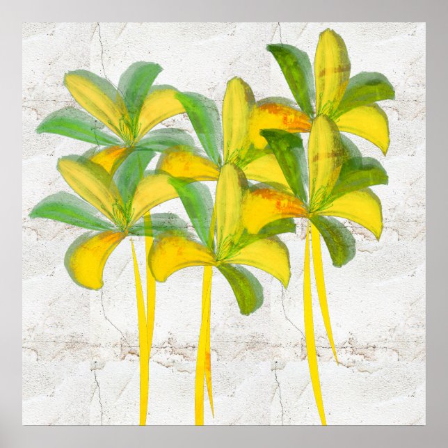 Naturals Watercolor Lilies Rustic Poster (Framsidan)