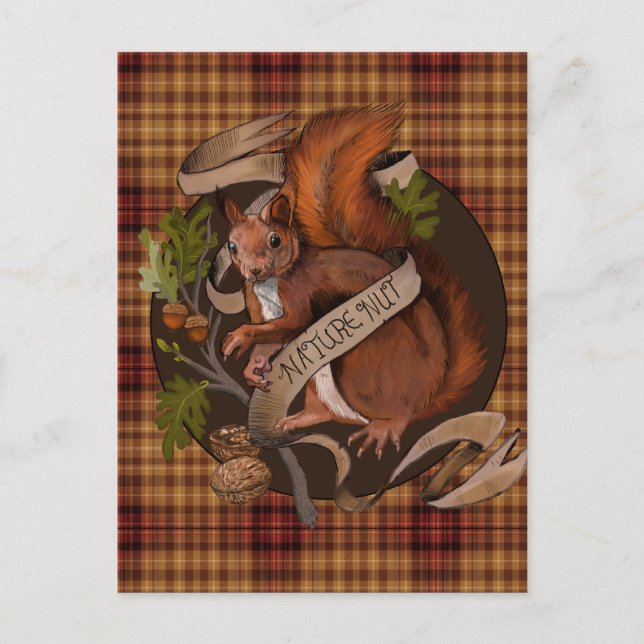 Naturälskande ekorre  vykort (Framsida)