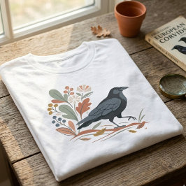 Naturälskande Korp Nordisk Folkkonst Grafik T Shirt