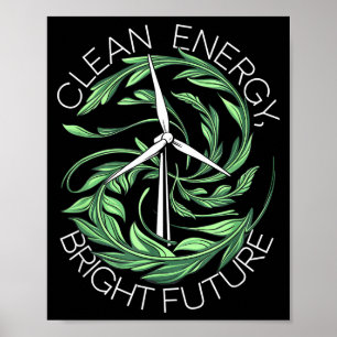 Naturälskare Jordens Dag Ren Energi Vindkraftverk Poster