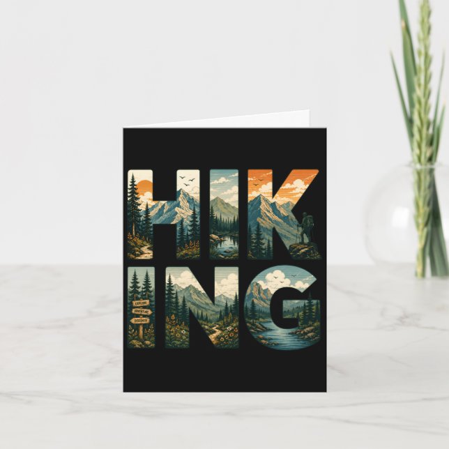 Naturälskare vandringsdesign bergsäventyr kort (Framsida)
