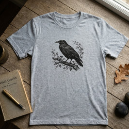 Naturälskarepresent Svart Korp Gotisk Fågelkonst T Shirt