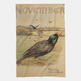 Naturanteckningar, november av Edith Holden Tekann Kökshandduk
