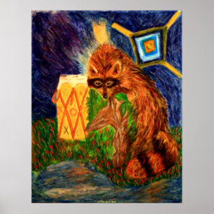 NATURART POSTER - INDIAN SOMMER - RACCOON GIFT