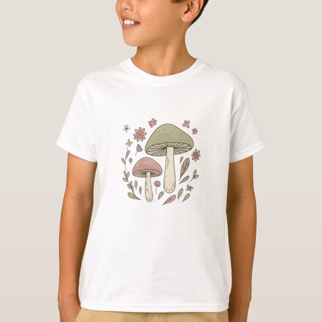 Naturäventyr Svamp Grafisk Cool T Shirt (Framsida)