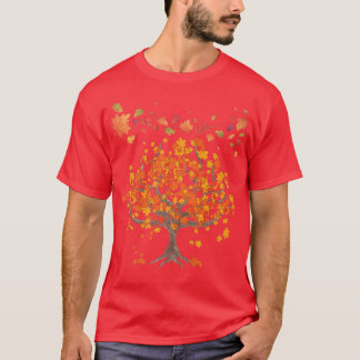 Naturavfallet i Forest Träd Höst löv T Shirt