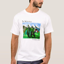 Naturbergen Bear Träd Manar Grundsten T-Shirt