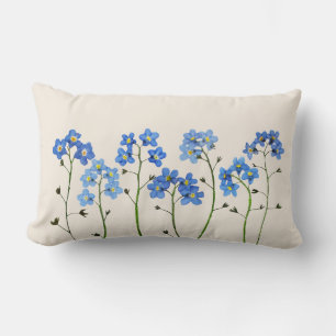 Naturblåpressad glöd-mig-ej Blommor Cushion Lumbarkudde
