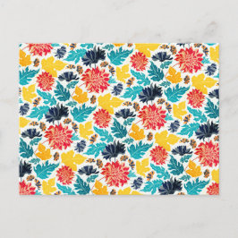 Naturblått Gult Vattenfärg Solblommor Bröllop Vykort