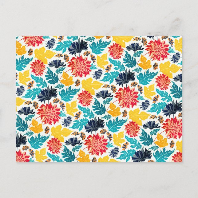 Naturblått Gult Vattenfärg Solblommor Bröllop Vykort (Framsida)