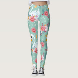 Naturblommor Svan Leggings
