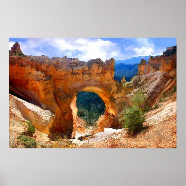 Naturbrygga i Bryce Canyon NP-Realism Poster (Framsidan)