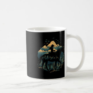Naturcamping Cowgirl på häst Kaffemugg