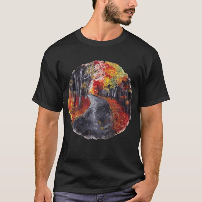 Naturcirkel hösten Väg T Shirt (Framsida)