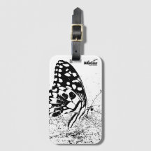 NaturCraze Black and White Butterfly Luggage Tag