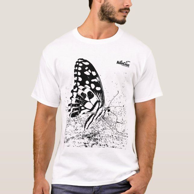 NaturCraze Black and White Butterfly T-Shirt (Framsida)