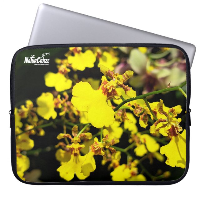 NaturCraze Gult Orchid Flowers Laptop sleeve (Framsidan)