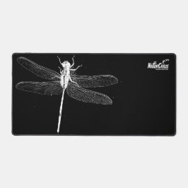 NaturCraze White Dragonfly Black Desk Mat