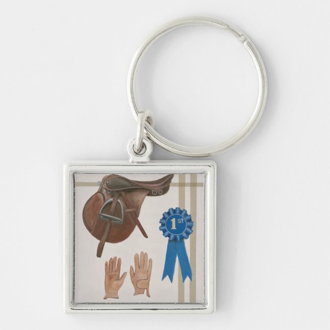 Naturdiagram VI Fyrkantig Silverfärgad Nyckelring (Framsidan)