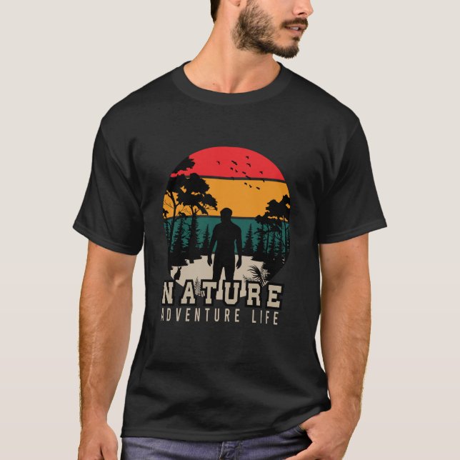   Nature adventure  lover sunset  T Shirt (Framsida)