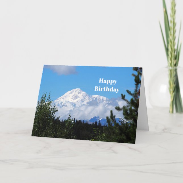Nature Alaska Denali Scenery Photo Birthday Kort (Framsida)